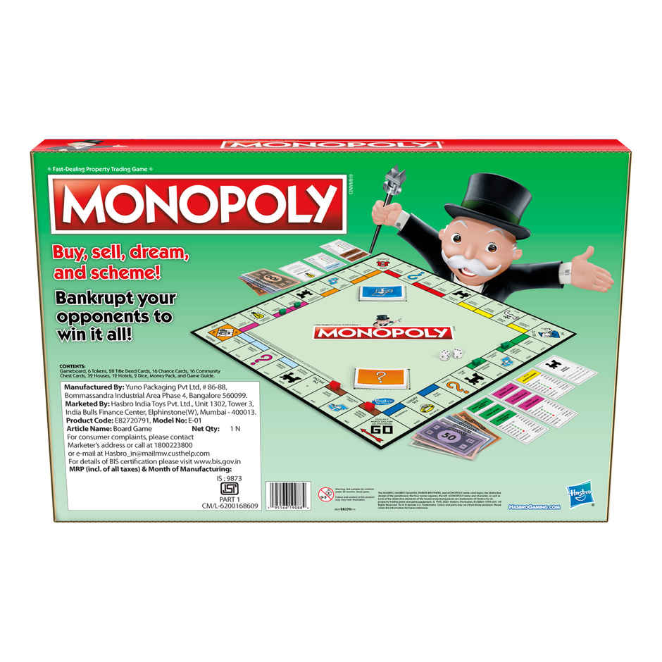 Hasbro Monopoly Board Game For Ages 8 And Up